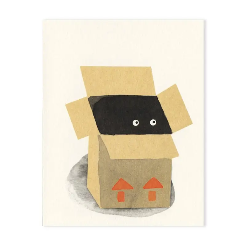Pet Box Mini Greetings Card by Lisa Jones Studio