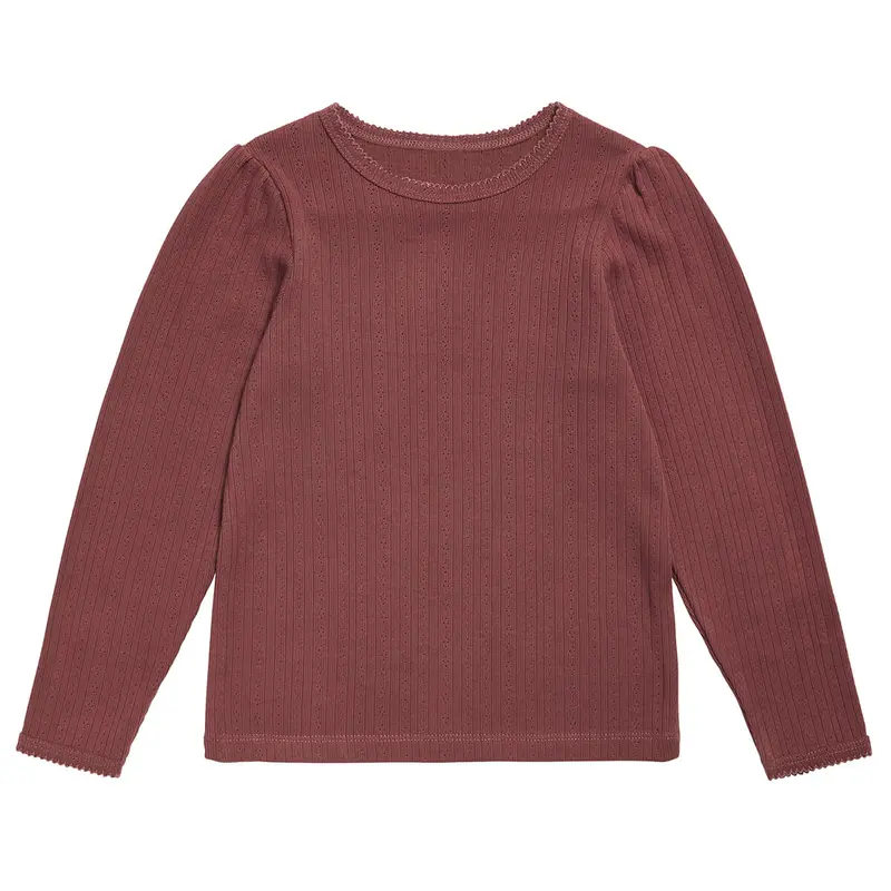 Pointelle Tee in Redcurrent by Little Cotton Clothes