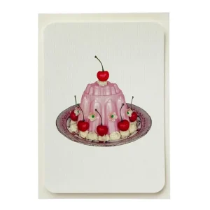 Rose Petal Cream Blancmange Greetings Card by Canonbury Press