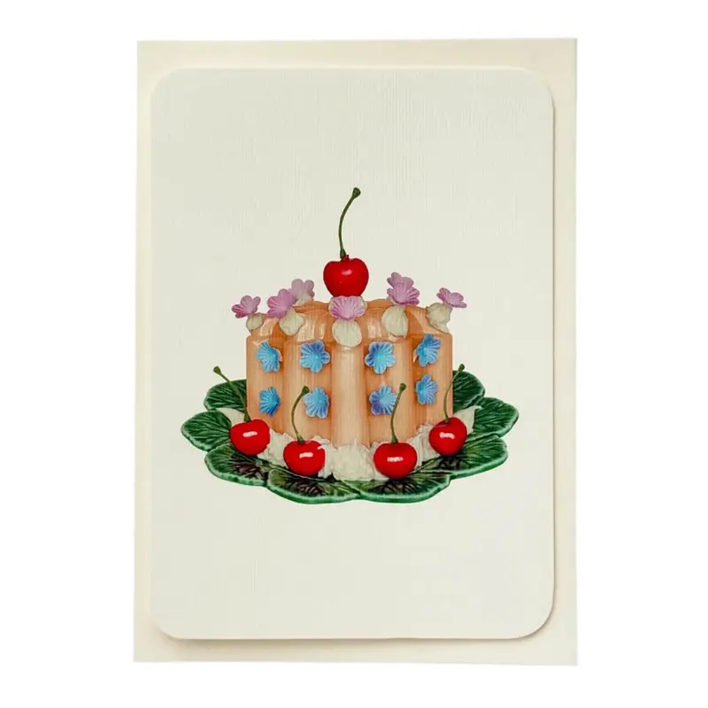 Saffron Cream Blancmange Greetings Card by Canonbury Press