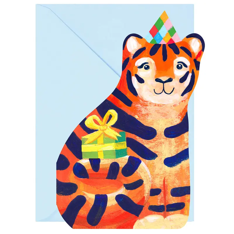 Tiger Greetings Card by Ickaprint