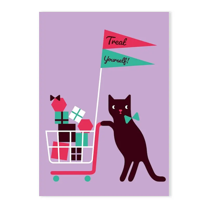 Treat Yourself Birthday Greetings Card by Dicky Bird
