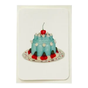 Violet Petal Cream Blancmange Greetings Card by Canonbury Press