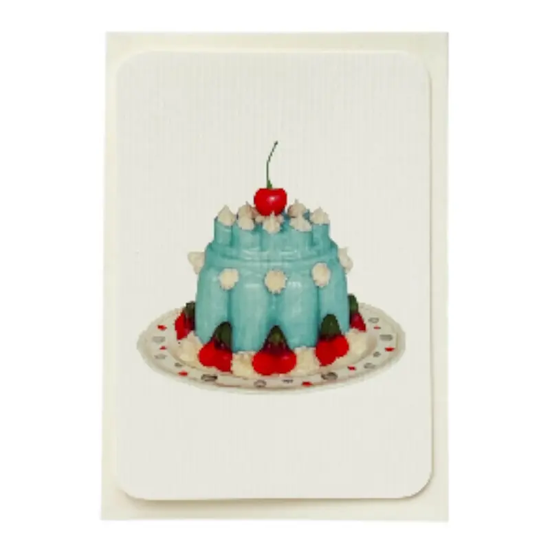 Violet Petal Cream Blancmange Greetings Card by Canonbury Press