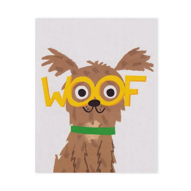 Woof Mini Greetings Card by Lisa Jones Studio