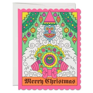 Abominable Snowman Christmas Greetings Card by Red Cap Cards