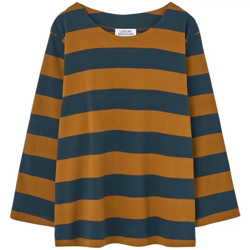 Allen T-Shirt in Fisherman Green / Dark Ochre by Loreak Mendian