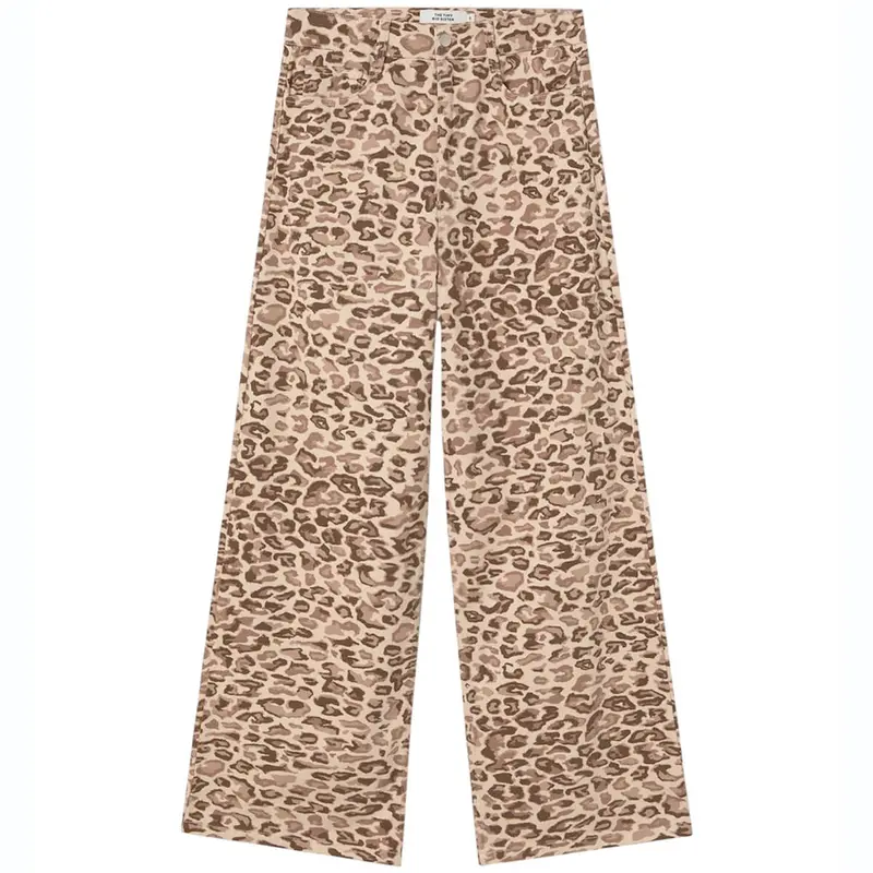 Animal Print Berta Denim Trousers in Vanilla by The Tiny Big Sister