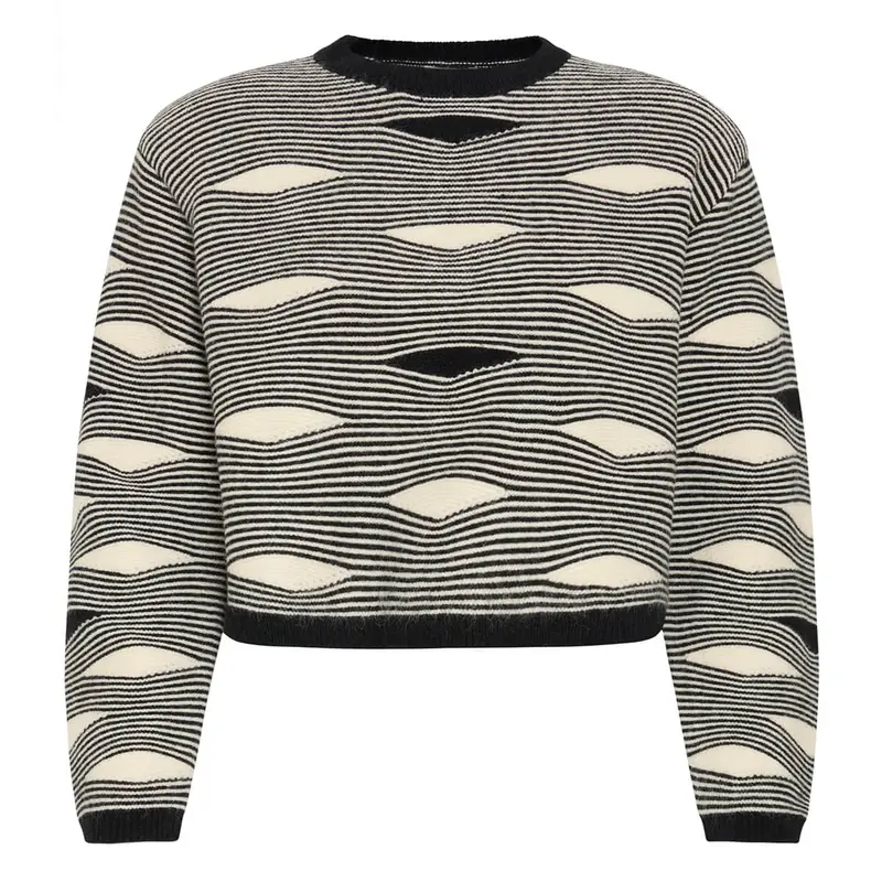 Bawaves Sweater in Black / Cream by ICHI
