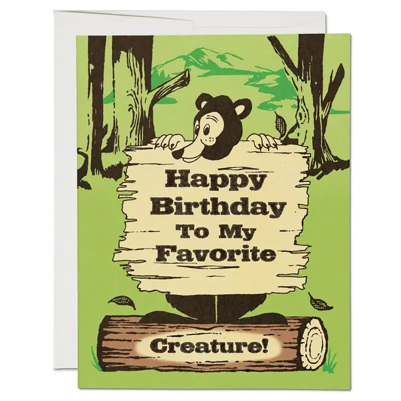 Bear Announcement Greetings Card by Red Cap Cards