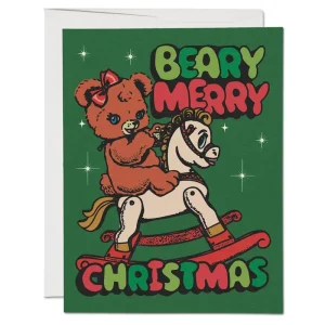 Beary Merry Christmas Greetings Card by Red Cap Cards