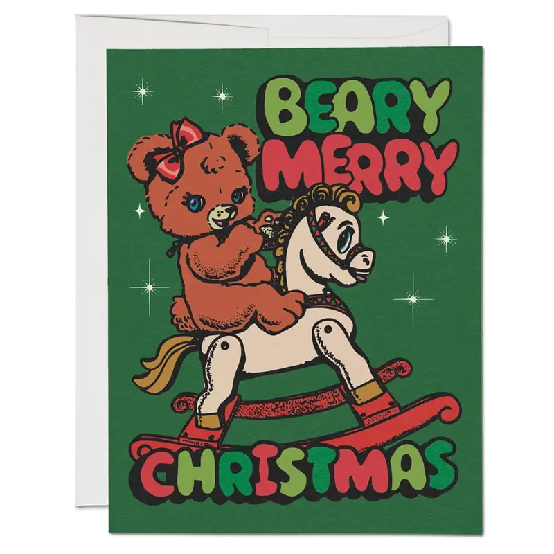 Beary Merry Christmas Greetings Card by Red Cap Cards