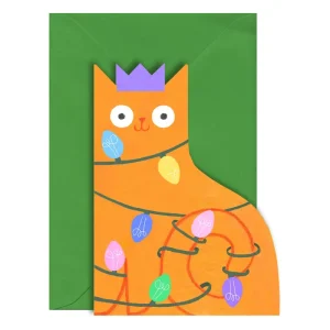 Christmas Cat Greetings Card by Ickaprint