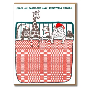 Cosy Christmas Critters Greetings Card by Egg Press for 1973