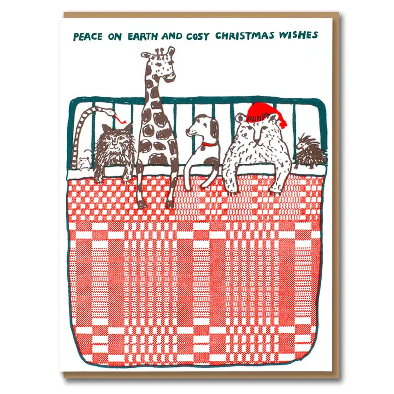 Cosy Christmas Critters Greetings Card by Egg Press for 1973