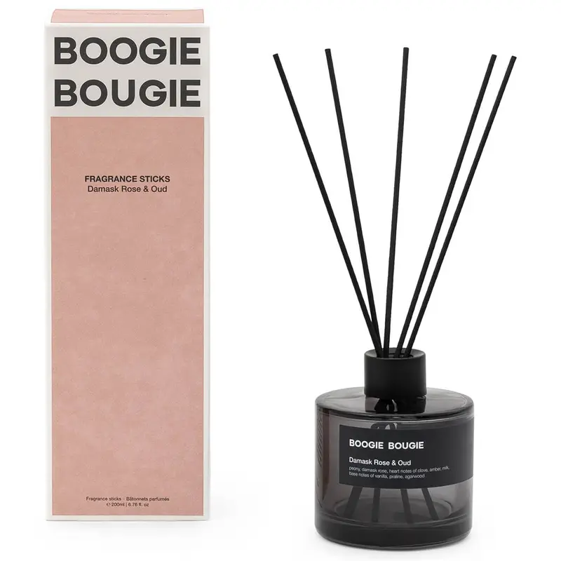 Damask Rose & Oud Fragrance Sticks by Boogie Bougie