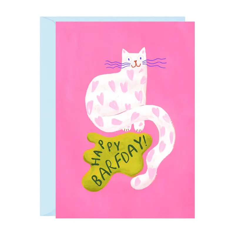 Happy Barfday Greetings Card by Ickaprint