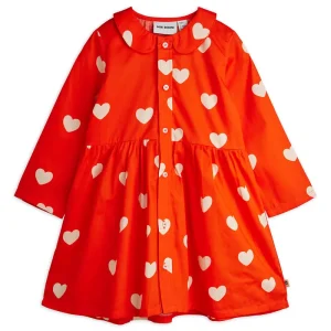 Hearts AOP Woven Dress by Mini Rodini