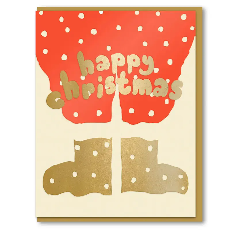 Joyful Santa's Pants Christmas Greetings Card by 1973