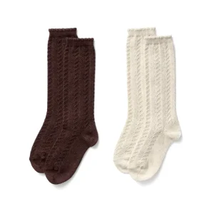 Knee Sock Set in Linen / Prune by Soor Ploom