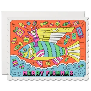 Merry Fishmas Christmas Greetings Card by Red Cap Cards