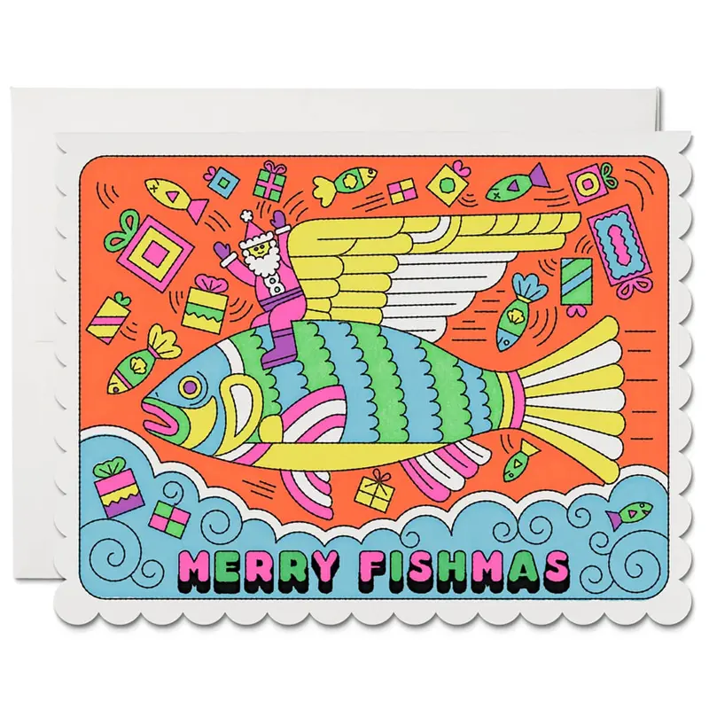 Merry Fishmas Christmas Greetings Card by Red Cap Cards