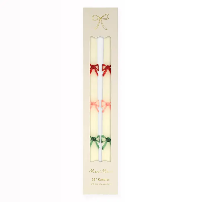 Multicolour Bow Taper Candles by Meri Meri