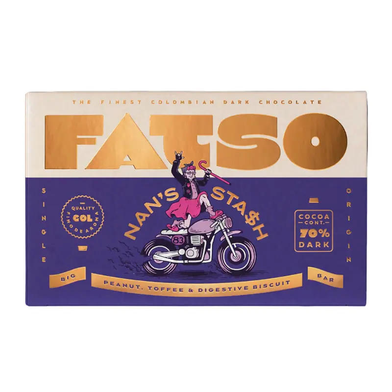 Nan's Stash 70% Dark Chocolate Bar by Fatso