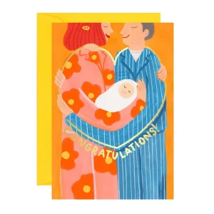 New Baby Couple Greetings Card by Ickaprint