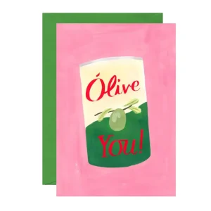 Olive You Greetings Card by Ickaprint