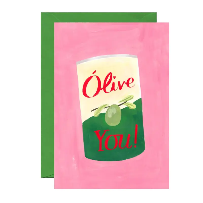 Olive You Greetings Card by Ickaprint