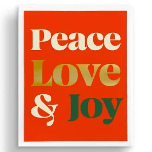 Peace Love And Joy Christmas Greetings Card (Box of 8) by 1973