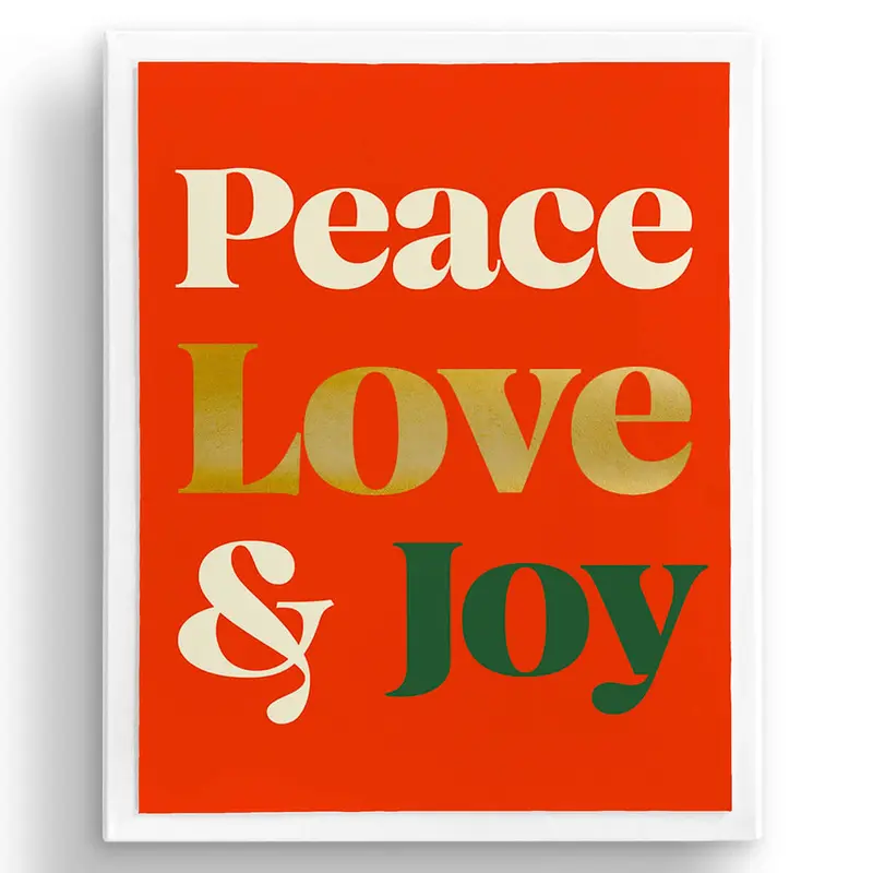 Peace Love And Joy Christmas Greetings Card (Box of 8) by 1973
