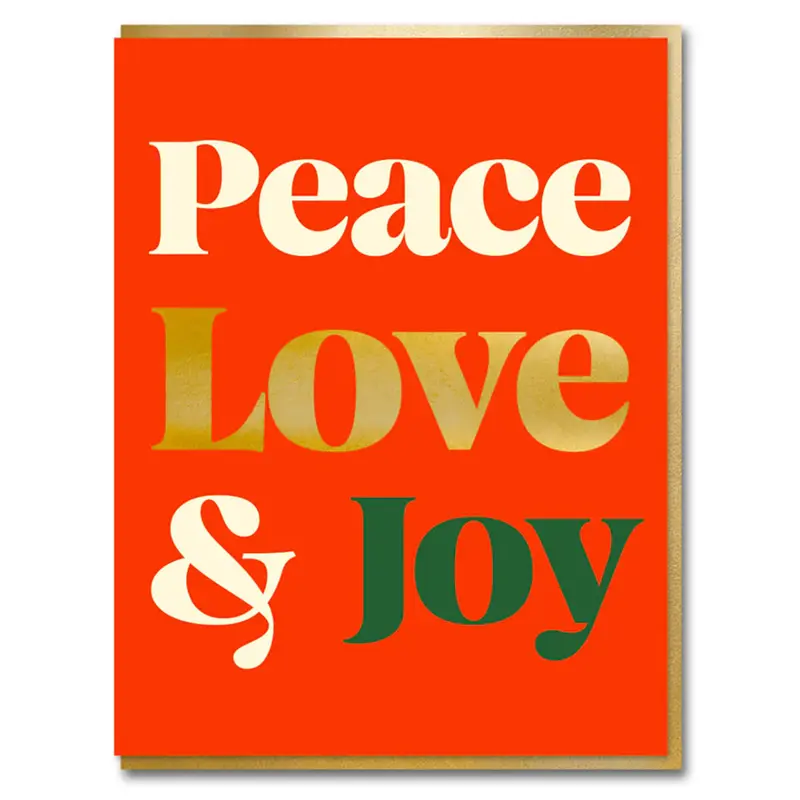 Peace Love And Joy Christmas Greetings Card by 1973