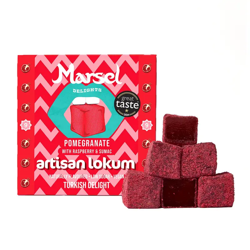Pomegranate With Raspberry & Sumac Turkish Delight by Marsel Delights