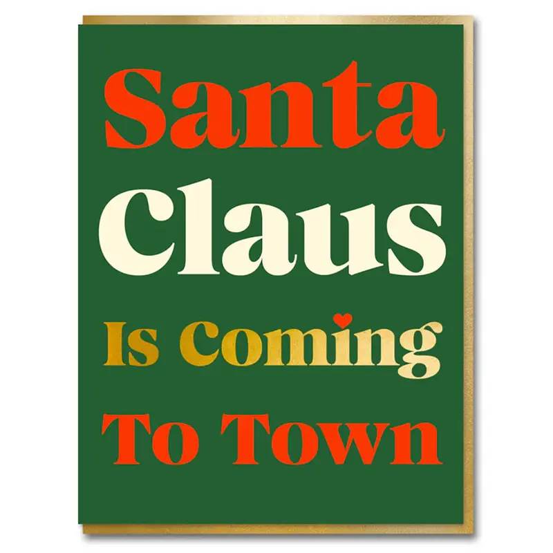 Santa Claus Is Coming To Town Christmas Greetings Card by 1973
