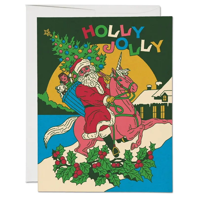 Santa's Magic Christmas Greetings Card by Red Cap Cards