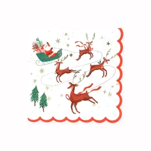 Santa Sleigh and Reindeer Large Napkins by Meri Meri