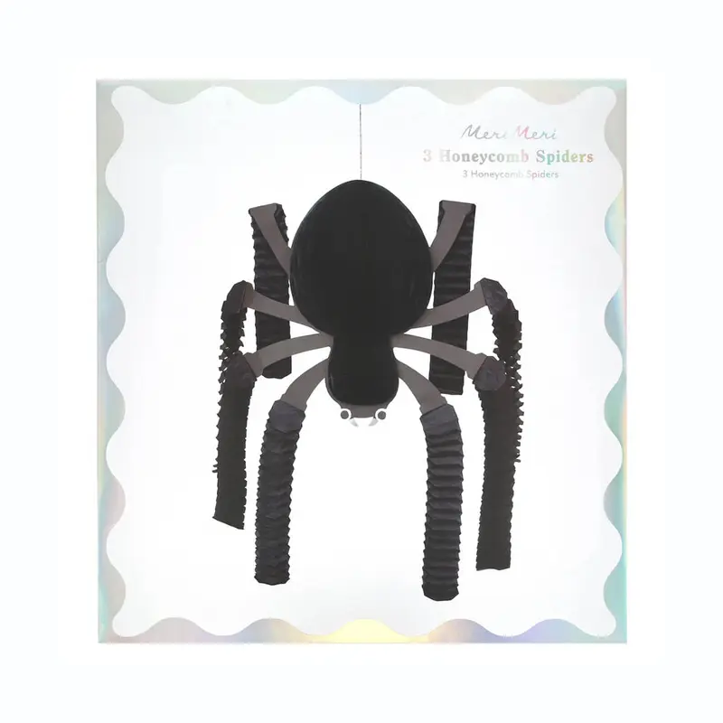 Spiders Honeycomb Decorations by Meri Meri