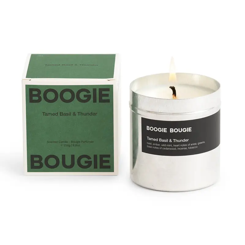 Tamed Basil & Thunder Fragranced Candle by Boogie Bougie