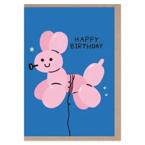 Balloon Dog Birthday Greetings Card by Rumble Cards