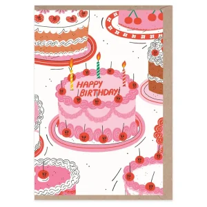 Cherry Cake Birthday Greetings Card by Rumble Cards