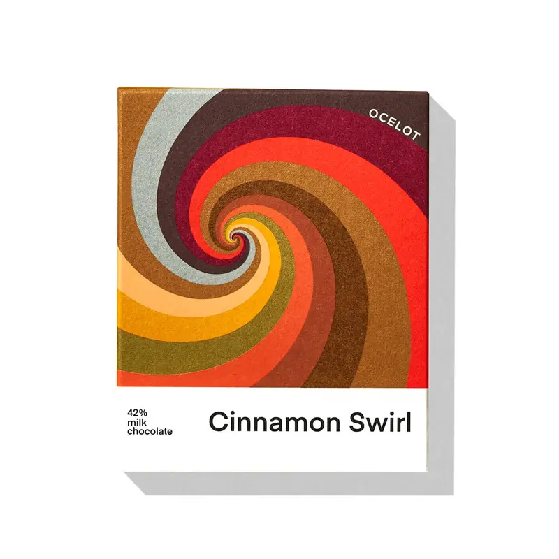 Cinnamon Swirl 42% Milk Chocolate Bar by Ocelot