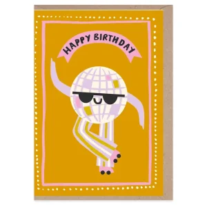 Disco Ball Birthday Greetings Card by Rumble Cards