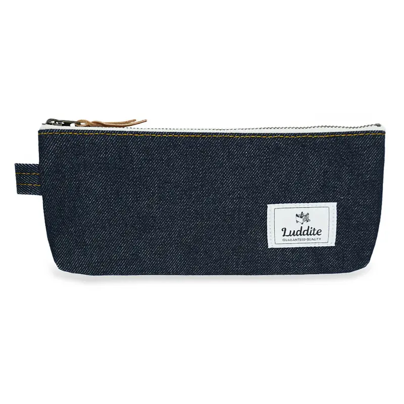 Gusset Pencil Pouch in Okayama Denim by Luddite