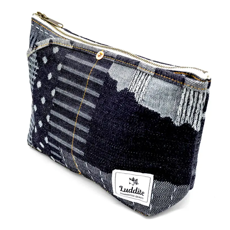 Large Boat Storage Pouch in Okayama Random Patchwork Denim by Luddite