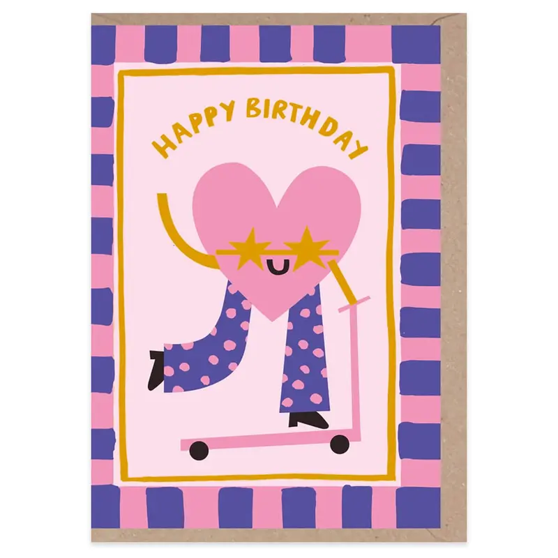 Love Heart Birthday Greetings Card by Rumble Cards