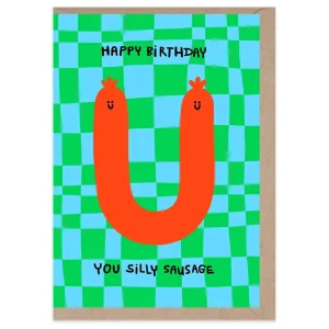 Silly Sausage Birthday Greetings Card by Rumble Cards