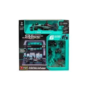 Bburago Mercedes AMG F1W15 Russell & Pit Crew 1:43 Scale Model