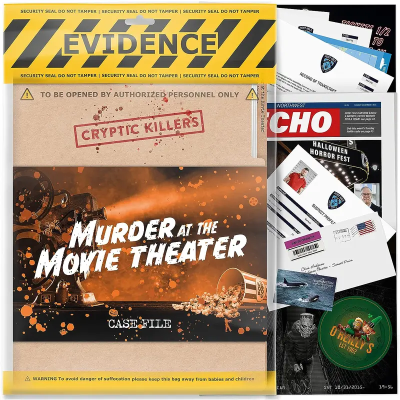 Cryptic Killers - Murder at the Movie Theatre Case File